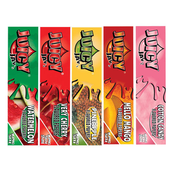 24 Juicy Jay King Size Flavoured Slim Rolling Paper - Full Box