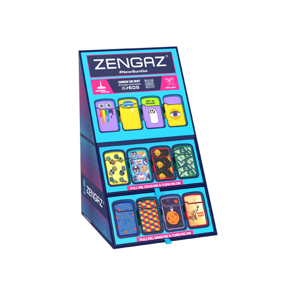 Zengaz Cube ZL-12 Royal Jet (EU-S3) - Jet Flame Lighters Bundle + 48 Lighters with Cube display stand