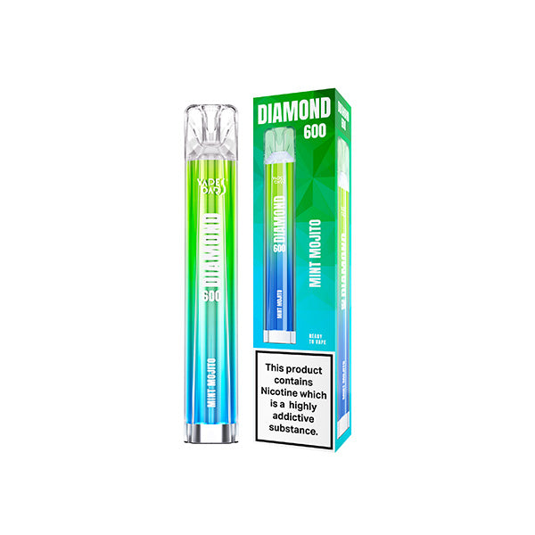 20mg Vapes Bars Diamond 600 Disposable Vape Device 600 Puffs