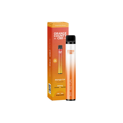 Orange County CBD 500mg CBD & CBG Disposable Vape Device 900 Puffs