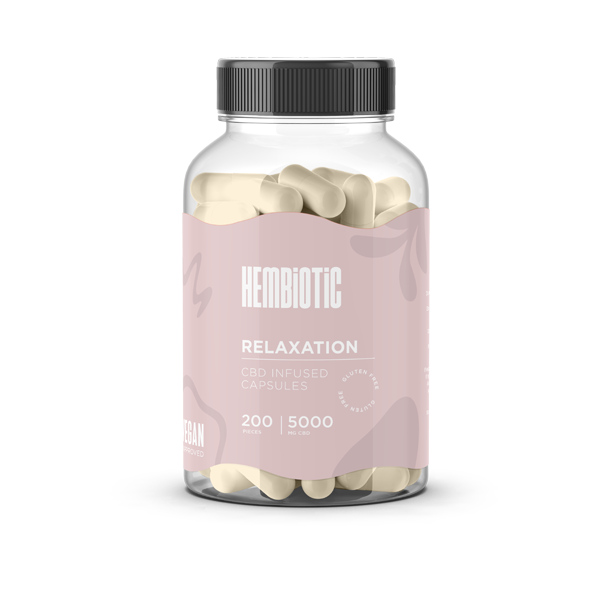 Hembiotic 5000mg Bulk Functional CBD Capsules - 200 Caps